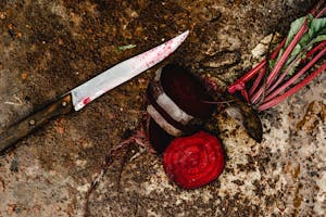 Slices of Beetroot Vegetable on Dirt Ground
